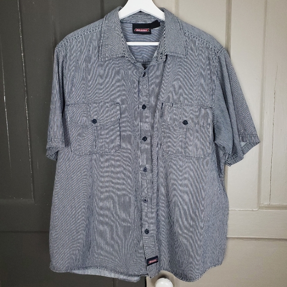 Dickies Shirts Dickies Mens Button Down Shirt 3xl Blue White